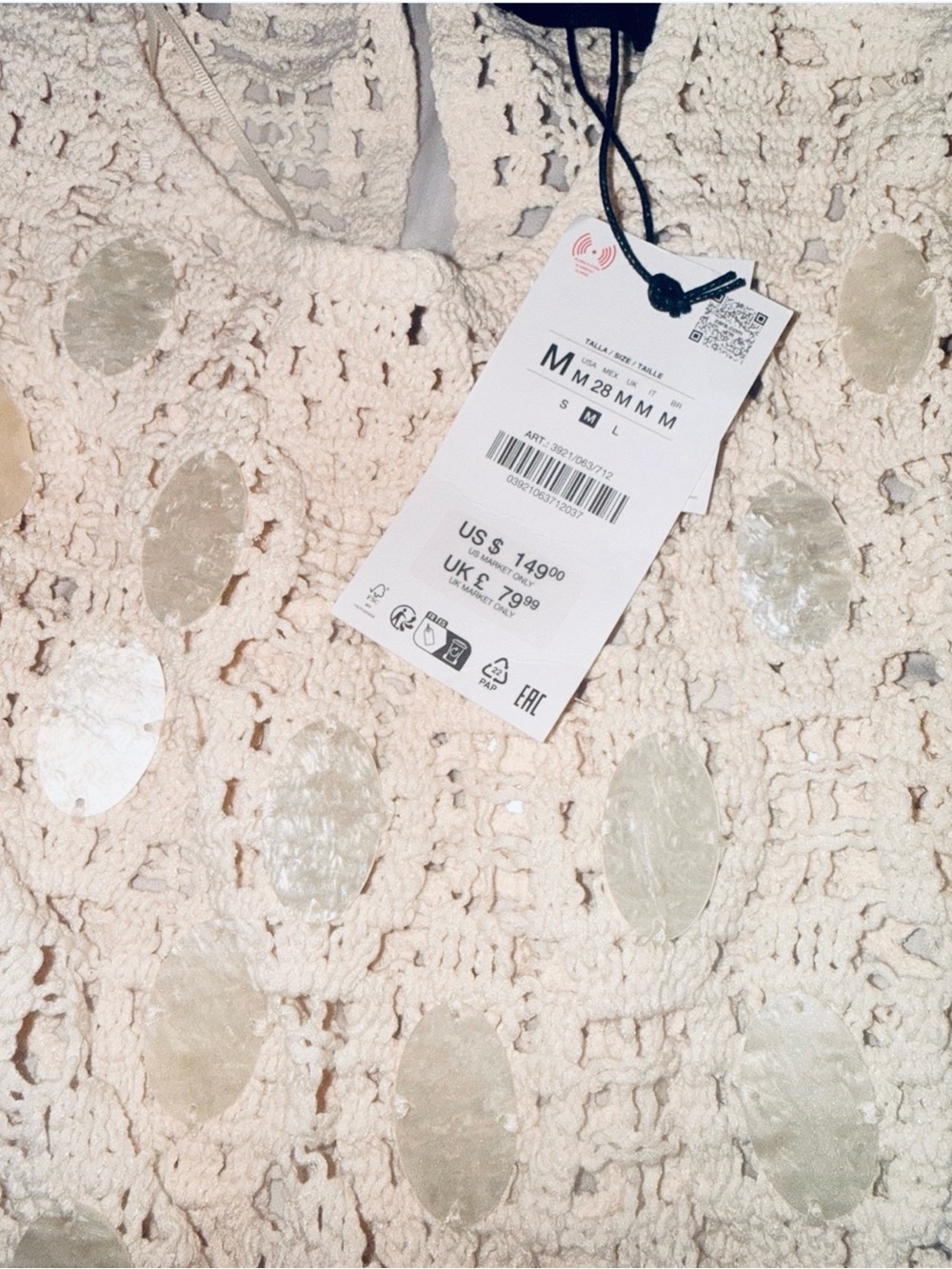 ZARA Beaded Detail Open-Knit Dress NWT Versatile ❗️ - Picture 2 of 9